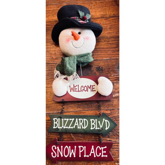 Lot of 5 Winter Snowman Wooden Signs - Picture 3 of 8